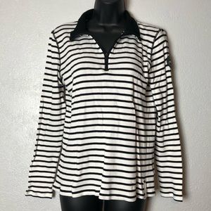 RALPH LAUREN ACTIVE L-RL black white shirt Top L